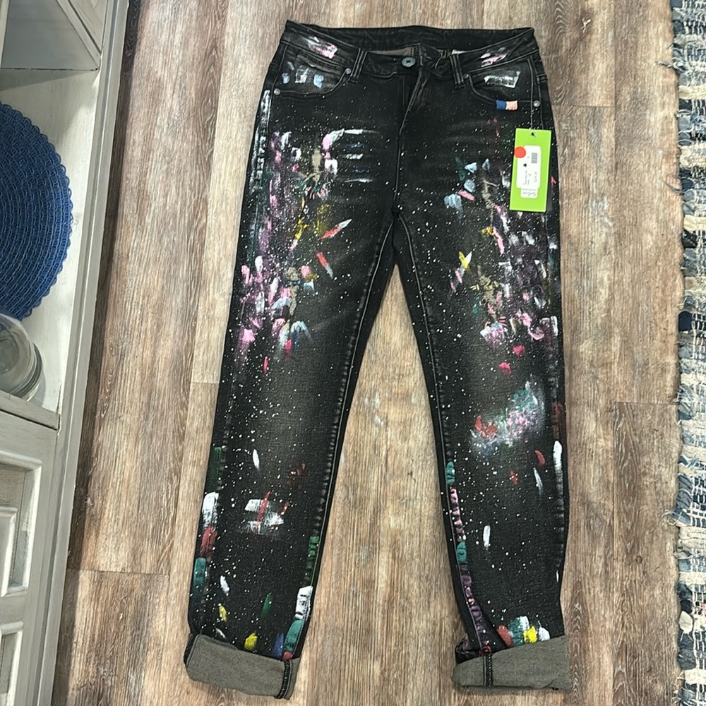 Cartise Jeans with paint design. Originally $224. Brand new with tags
